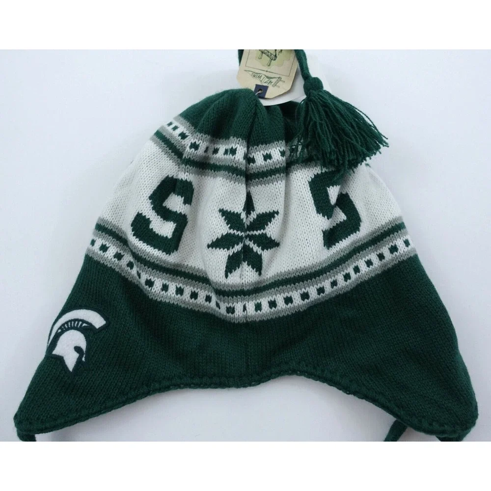 Michigan State Spartans Kids Unisex Beanie Trapper Hat Fits 4 and up